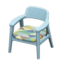 Nordic chair Triangles Fabric Blue