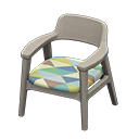 Nordic chair Triangles Fabric Gray