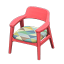 Nordic chair Triangles Fabric Red