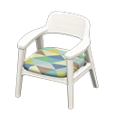 Nordic chair Triangles Fabric White