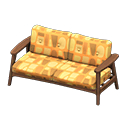 Nordic sofa Orange Fabric Dark wood