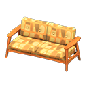 Nordic sofa Orange Fabric Natural wood