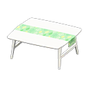 Nordic table Leaves Fabric White