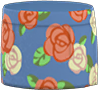 Animal Crossing Orange roses on blue rose-print skirt Image
