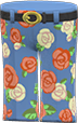 Animal Crossing Orange roses on blue rose-print slacks Image