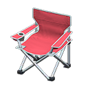 Outdoor folding chair Red Seat color Silver
