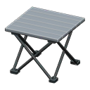 Outdoor folding table Silver Tabletop color Black