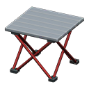 Outdoor folding table Silver Tabletop color Red