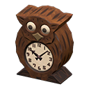 Animal Crossing Owl clock|Dark wood Image