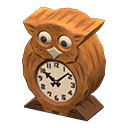 Owl clock Natural wood