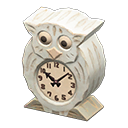 Owl clock White wood