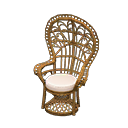 Peacock chair Dark brown & white