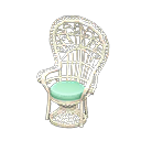 Peacock chair White & green