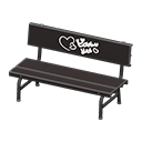 Animal Crossing Plastic bench|Hearts Backboard logo Black Image