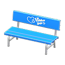 Plastic bench Hearts Backboard logo Blue