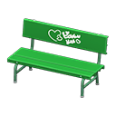 Plastic bench Hearts Backboard logo Green