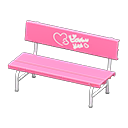 Plastic bench Hearts Backboard logo Pink