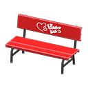 Plastic bench Hearts Backboard logo Red