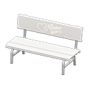 Plastic bench Hearts Backboard logo White