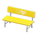 Plastic bench Hearts Backboard logo Yellow