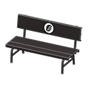 Plastic bench Leaf Backboard logo Black