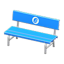 Plastic bench Leaf Backboard logo Blue