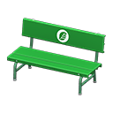 Plastic bench Leaf Backboard logo Green