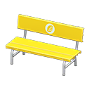 Plastic bench Leaf Backboard logo Yellow