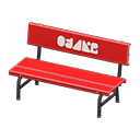 Plastic bench Pattern E Backboard logo Red