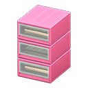 Plastic clothing organizer Checkered shirts Stored items Pink