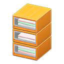 Plastic clothing organizer Pastel-colored shirts Stored items Orange