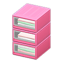 Plastic clothing organizer Pastel-colored shirts Stored items Pink