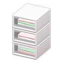 Plastic clothing organizer Pastel-colored shirts Stored items White