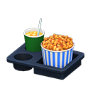 Animal Crossing Popcorn snack set|Blue stripes Popcorn bucket Caramel & iced tea Image