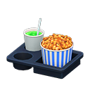 Popcorn snack set Blue stripes Popcorn bucket Caramel & melon soda