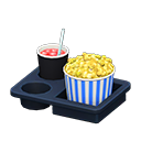 Popcorn snack set Blue stripes Popcorn bucket Curry-flavored & berry soda