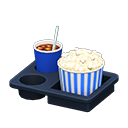 Popcorn snack set Blue stripes Popcorn bucket Salted & cola