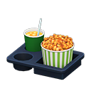 Popcorn snack set Green stripes Popcorn bucket Caramel & iced tea