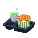 Popcorn snack set Green stripes Popcorn bucket Caramel & melon soda