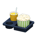 Popcorn snack set Green stripes Popcorn bucket Salted & orange juice