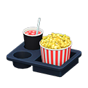 Popcorn snack set Red stripes Popcorn bucket Curry-flavored & berry soda
