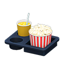 Popcorn snack set Red stripes Popcorn bucket Salted & orange juice
