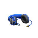 Professional headphones Text logo Logo Blue