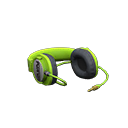 Professional headphones Text logo Logo Green