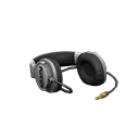 Professional headphones Text logo Logo Silver