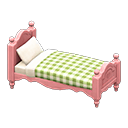 Ranch bed Green gingham Comforter Pink