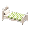 Ranch bed Green gingham Comforter White