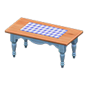 Animal Crossing Ranch tea table|Blue gingham Cloth Blue Image