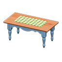 Ranch tea table Green gingham Cloth Blue