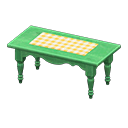 Ranch tea table Lemon gingham Cloth Green